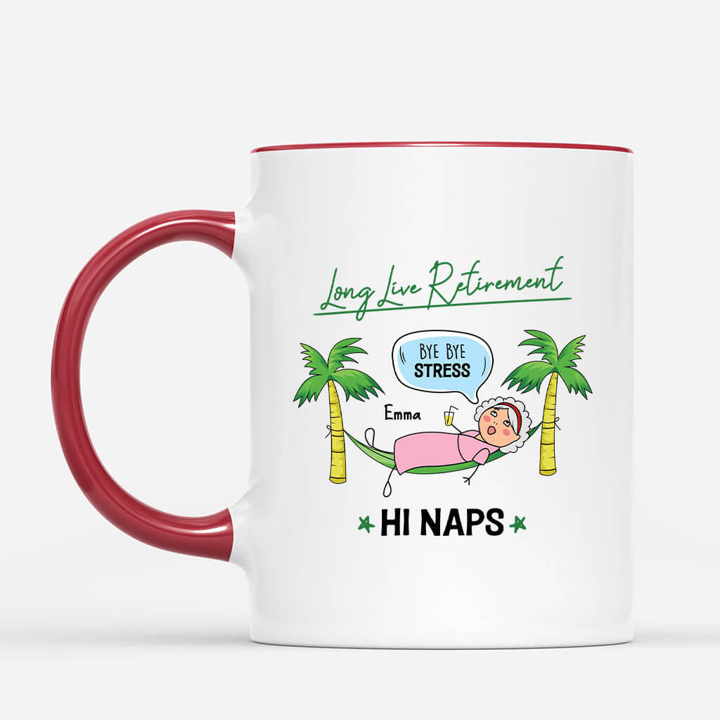 2539MUK2 personalised long live retirement bye stress hi naps his mug