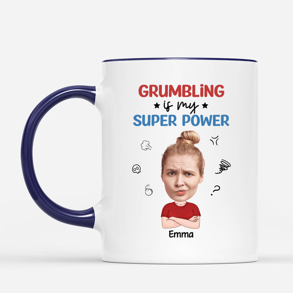 2556MUK2 grumbling is my super power mug personalised mug for her