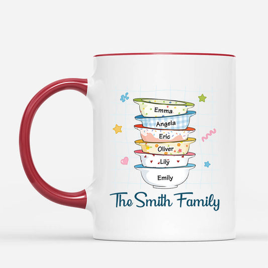 2564MUK2 stacked bowls family names personalised mug