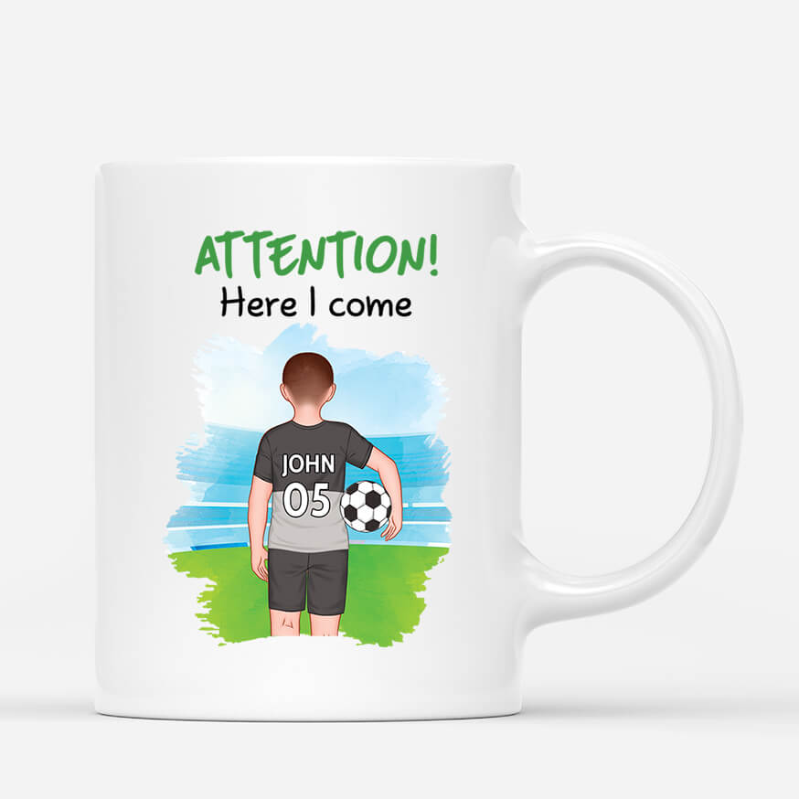 2589MUK1 attention here i come mug personalised mug for kid boys