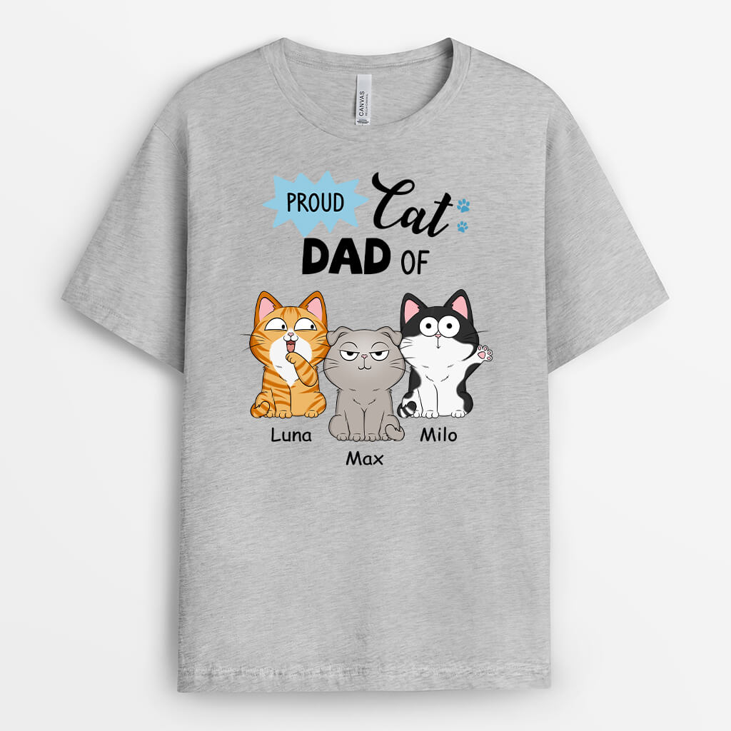 Personalised Proud Cat Dad/Mom Of T-shirt