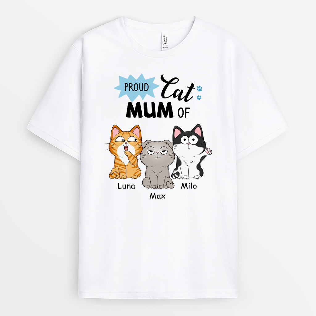 Personalised Proud Cat Dad/Mom Of T-shirt