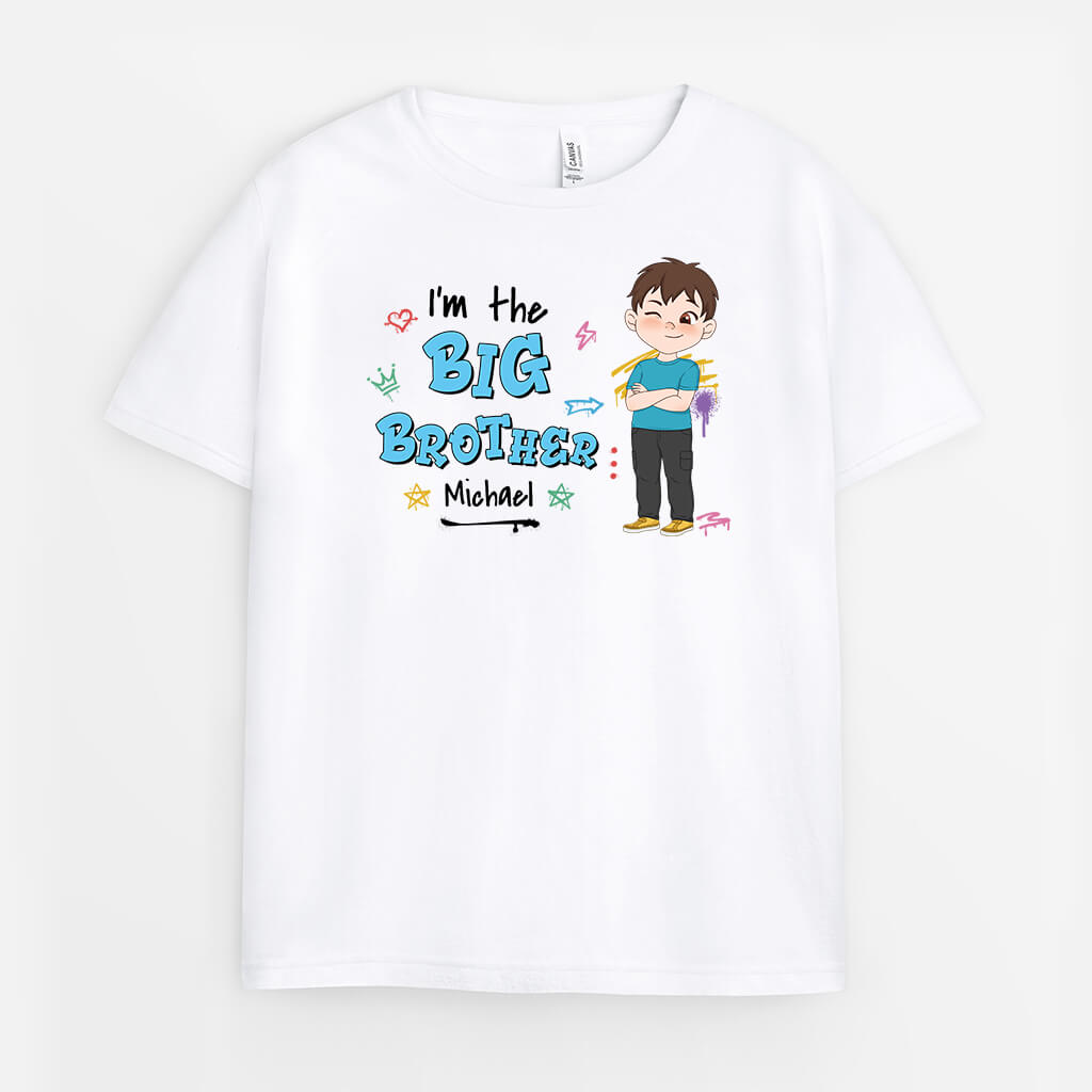 2606AUK1 a big little Brother  personalised t shirt for kids