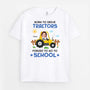 2609AUK1 born to drive tractors forced to go to school  personalised t shirt for kids