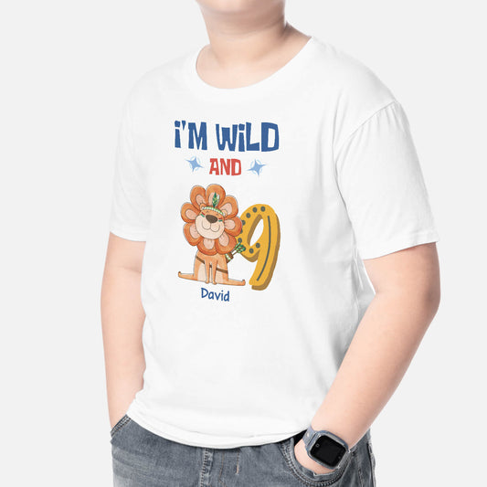 2614AUK2 im wild and 6  personalised t shirt for kids