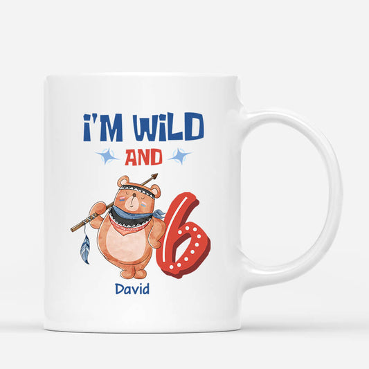 2614MUK1 im wild and 6  personalised mug for kids