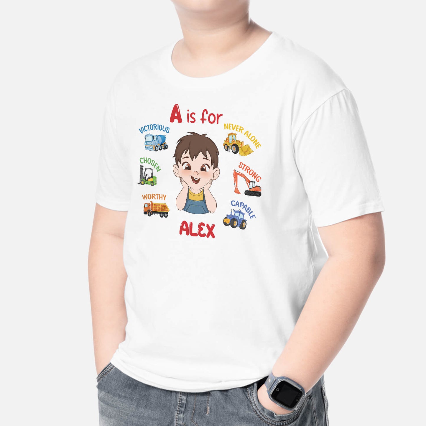 Personalised Learning Alphabet Name T-shirt for Kids