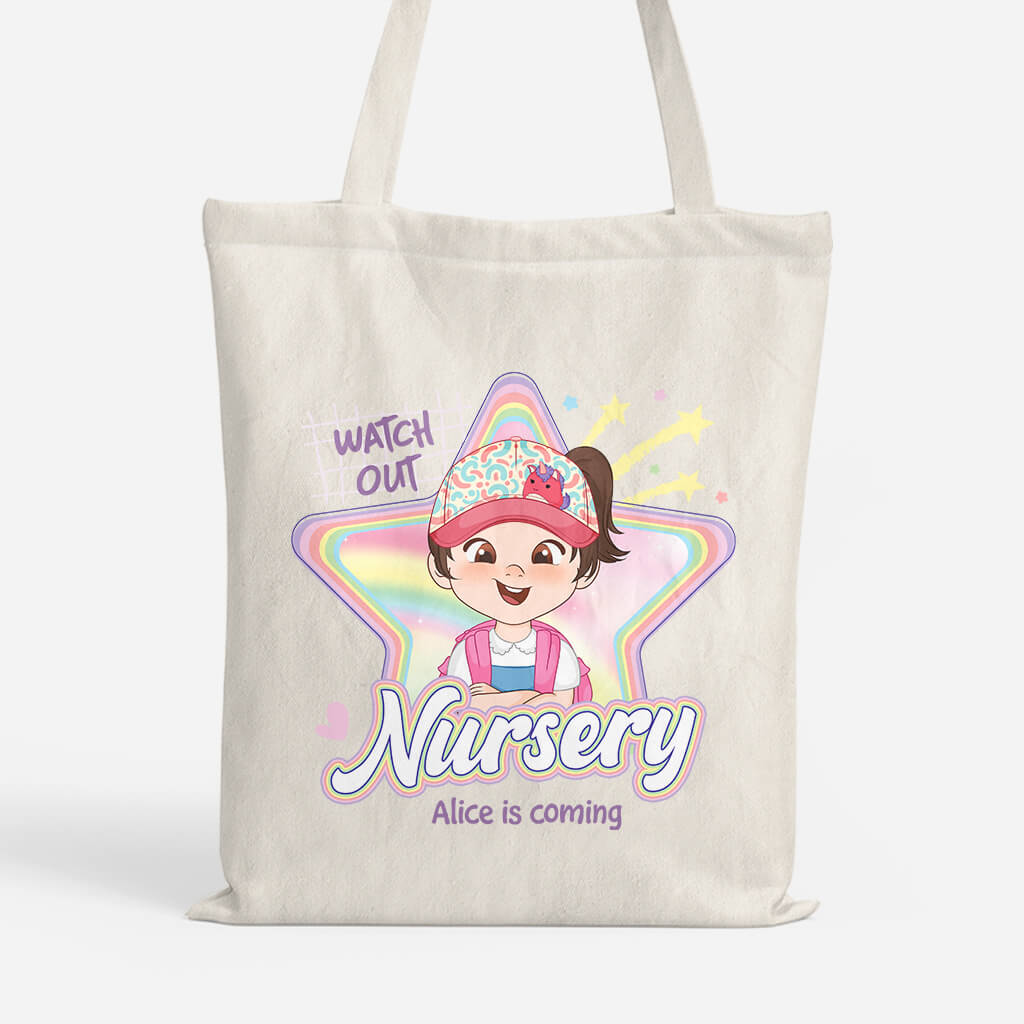 Personalised Watch Out Nursery Tote Bag for Kids