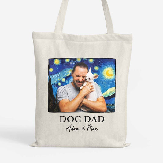 2628BUK1 dog mum with the starry night  tote bag personalised for dog lovers