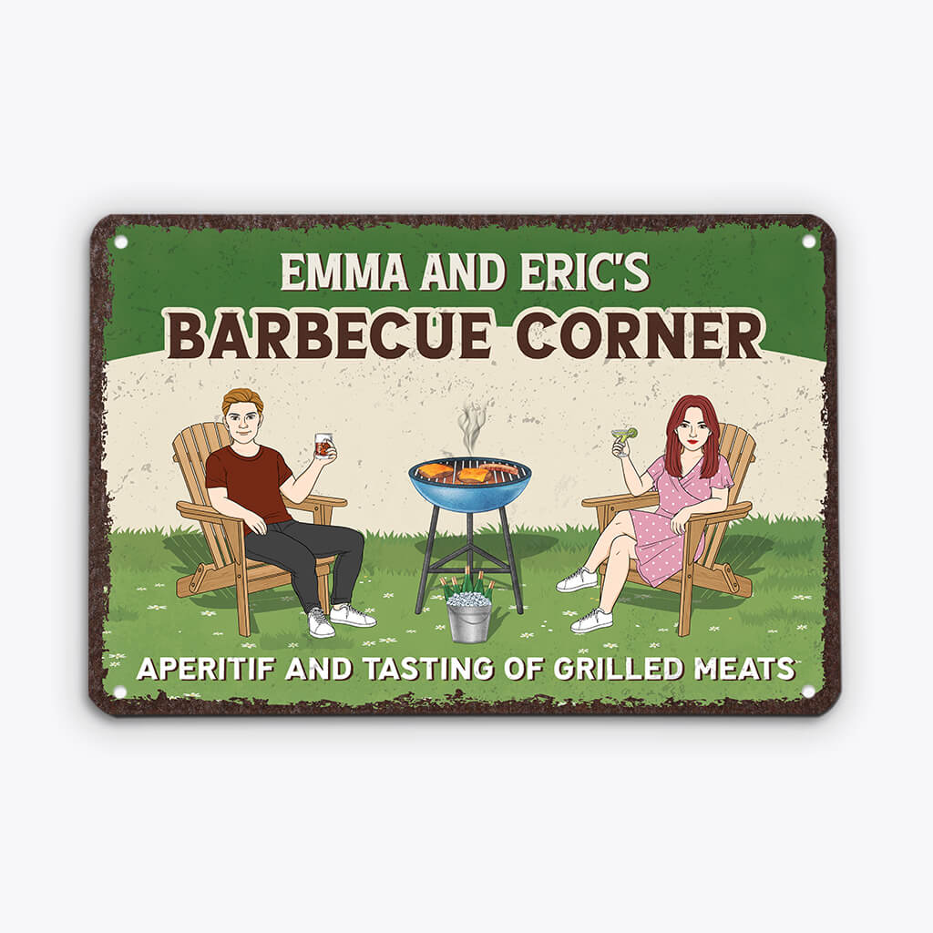 2649EUK2 barbecue corner  personalised aluminum metal signs for family