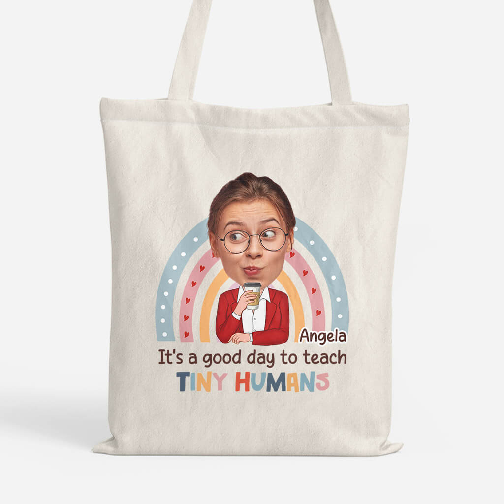 2652UK1 its a good day to teach tiny humans  custom printed canvas bags