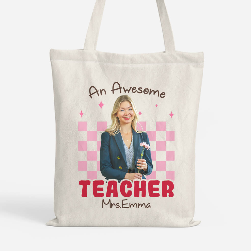 Personalised An Awesome Teacher Tote Bag for Her