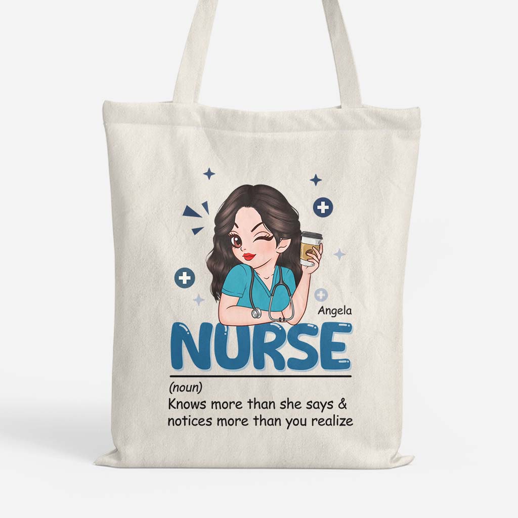 Personalised Nurse Knows More Than She Says Tote Bag