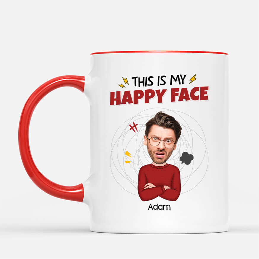 2661MUK2 this is my happy face  funny custom mugs uk for women