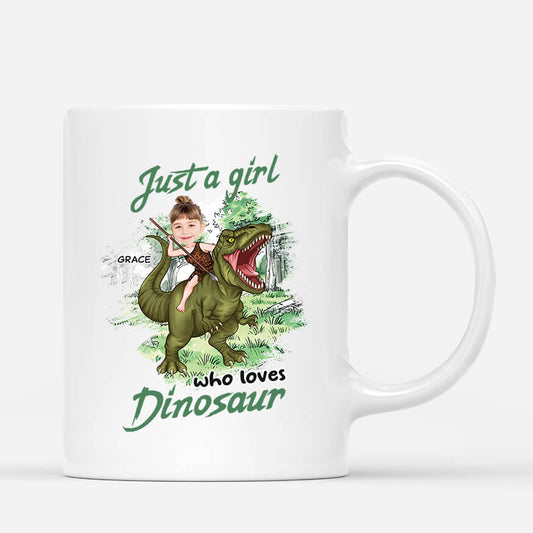 2663MUK1 just a boy who loves dinosaur  personalised childrens mugs