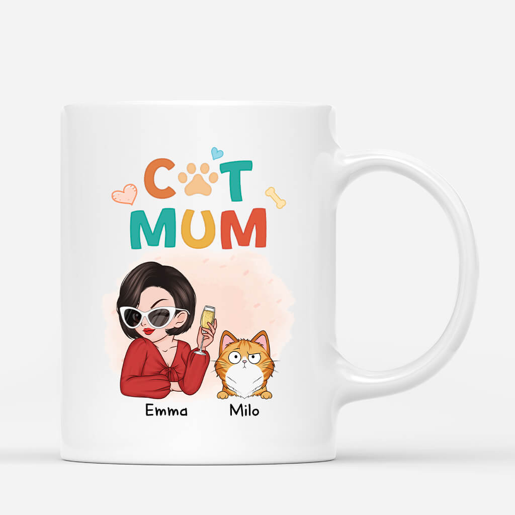 Personalised Cool Cat Mum Mug