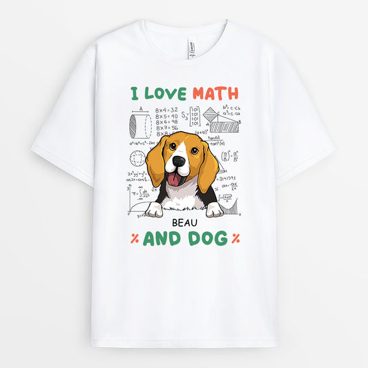 2746AUS1 love math and dogs t shirt  custom dog inspired gifts