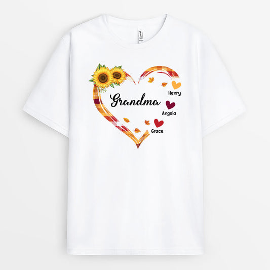 2765AUK1 grandma sunflower t shirts  customised autumn themed gifts