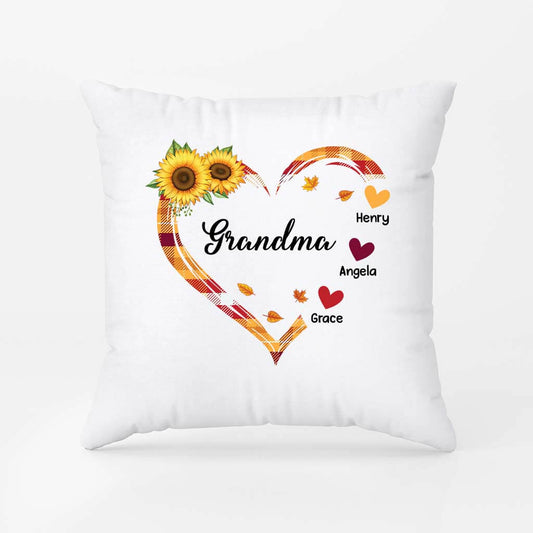 2765PUK1 grandma sunflower pillow  personalised gifts for autumn