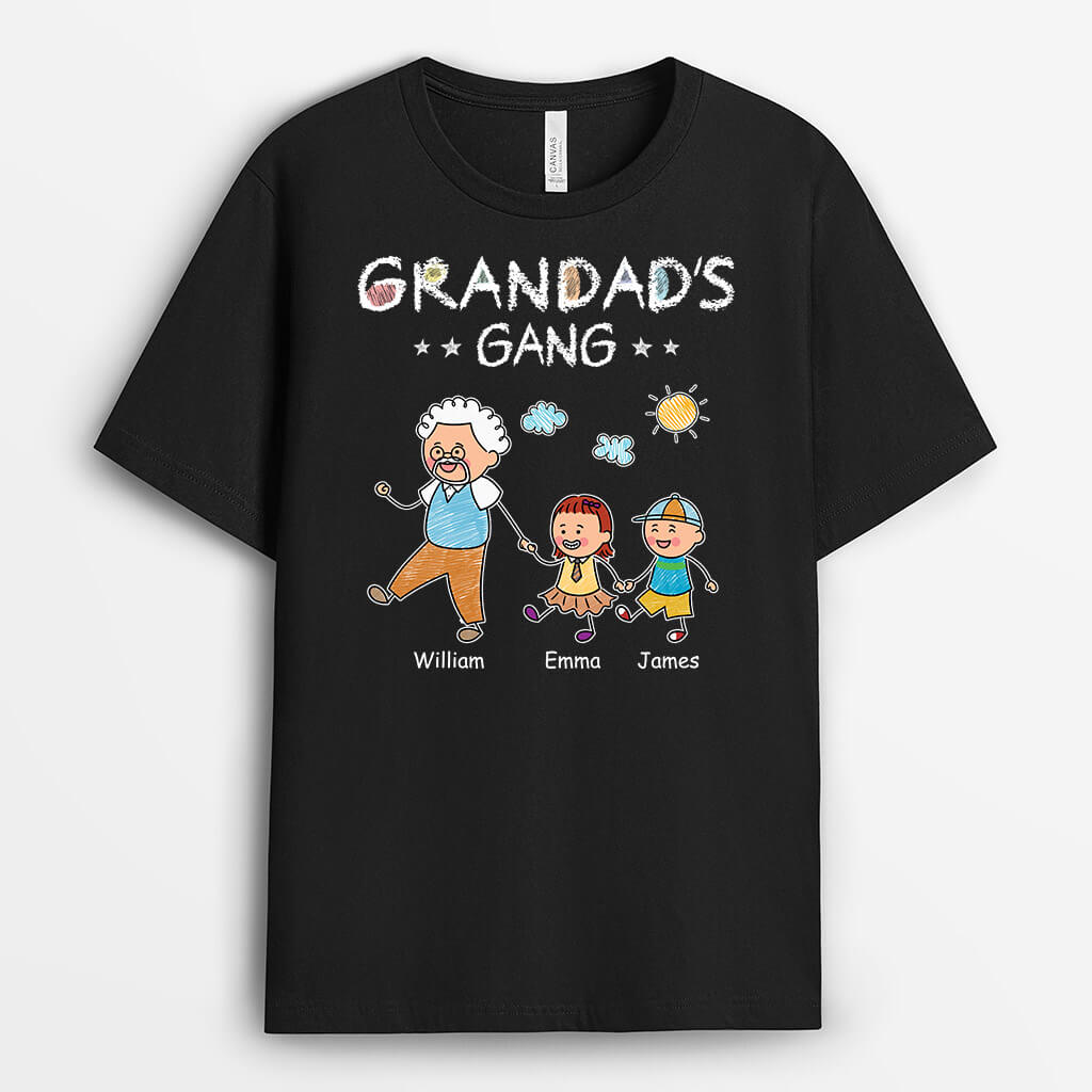 Personalised Grandad's Gang, Walking With The Grandkids T-shirt