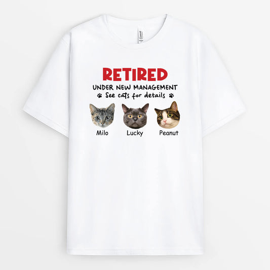 2809AUK1 retired cat t shirt  personalised cat lovers presents