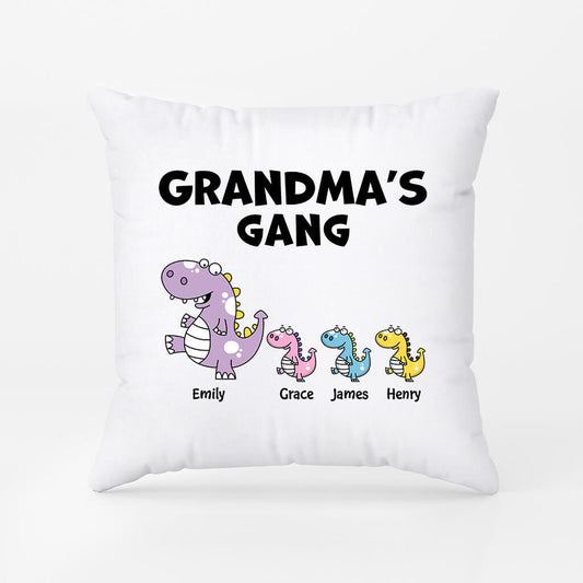 2837PUK2 dinosaur daddys gang pillow  personalised gifts for dad