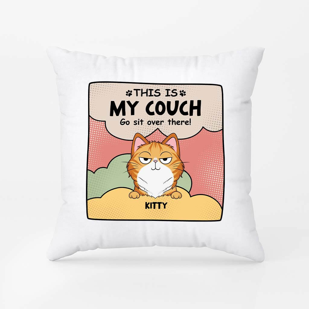 2842PUK2 this is our couch funny pillow  personalised gift ideas for cat lovers