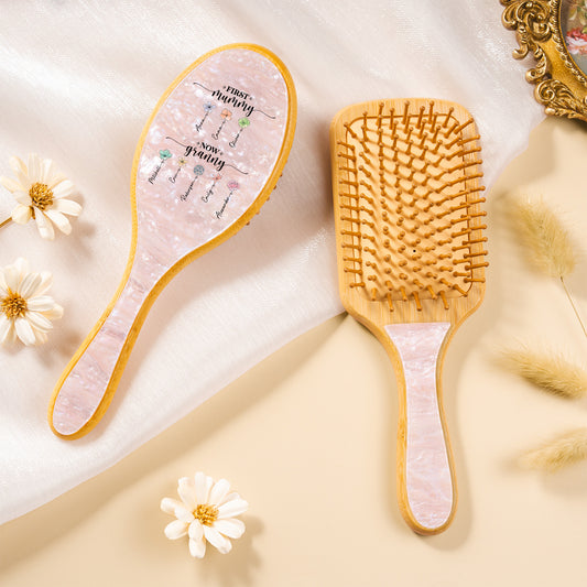 2851AUK2 personalised first mummy now granny uv printed acetate hairbrush 2851aq6q5a
