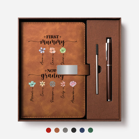 2851MUK1 personalised first mummy now granny uv printed leather notebook set 2851mo6q5a