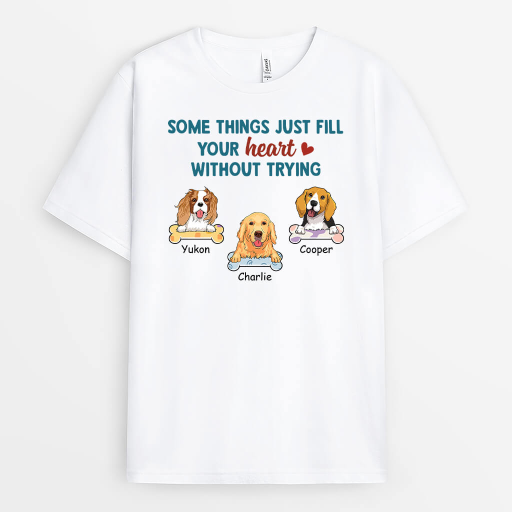 2865AUK1 personalised something just fill your heart t shirt for dog lovers