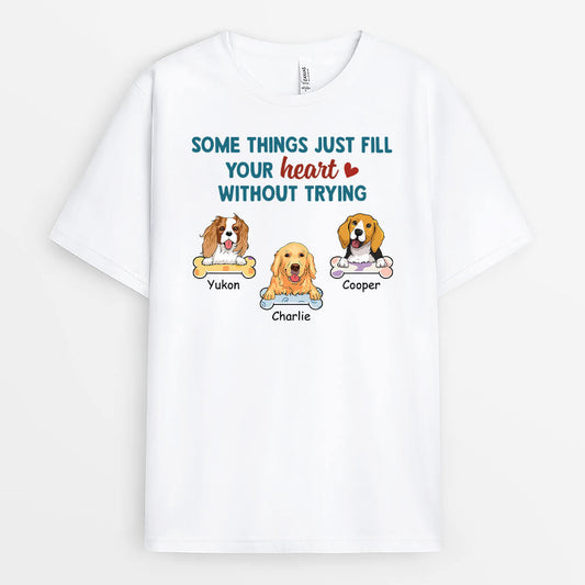 2865AUK1 personalised something just fill your heart t shirt for dog lovers