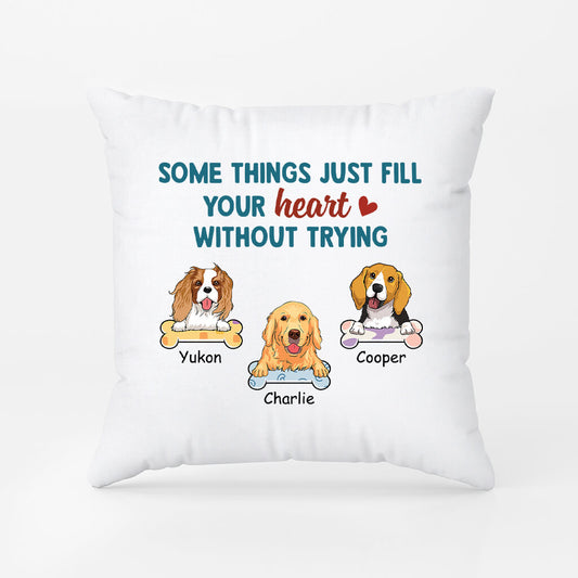 2865PUK1 something just fill you heart pillow  personalised gift for dog owners