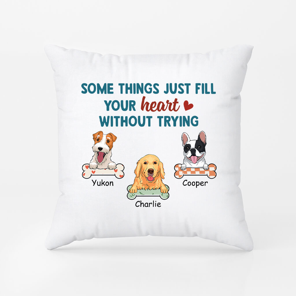 2865PUK2 something just fill you heart pillow  personalised gift for dog owners