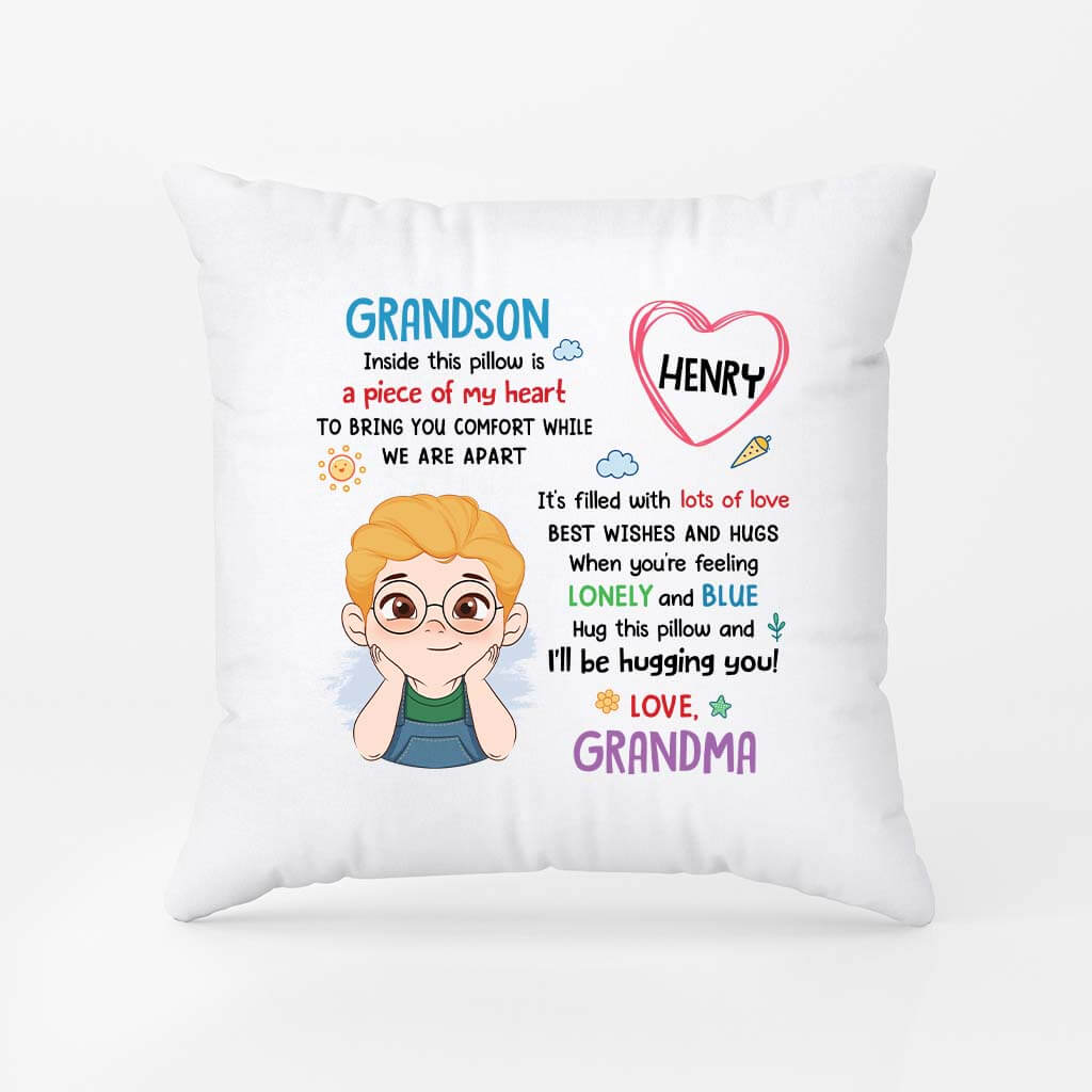 Personalíed Grandson Love Grandma Pillow