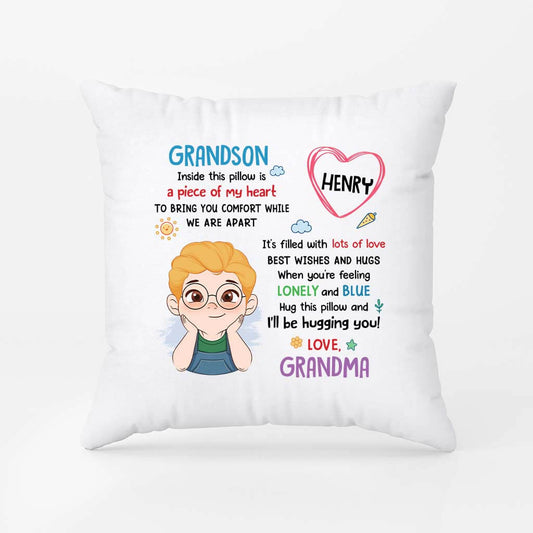 2867PUK1 grandson love grandma pillow  personalised gifts for grandma