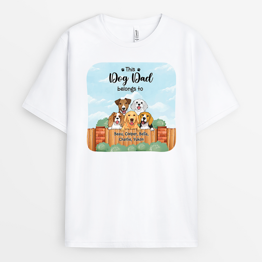 2875AUS1 this dog dad belongs to t shirt  personalised present idea for dog owners