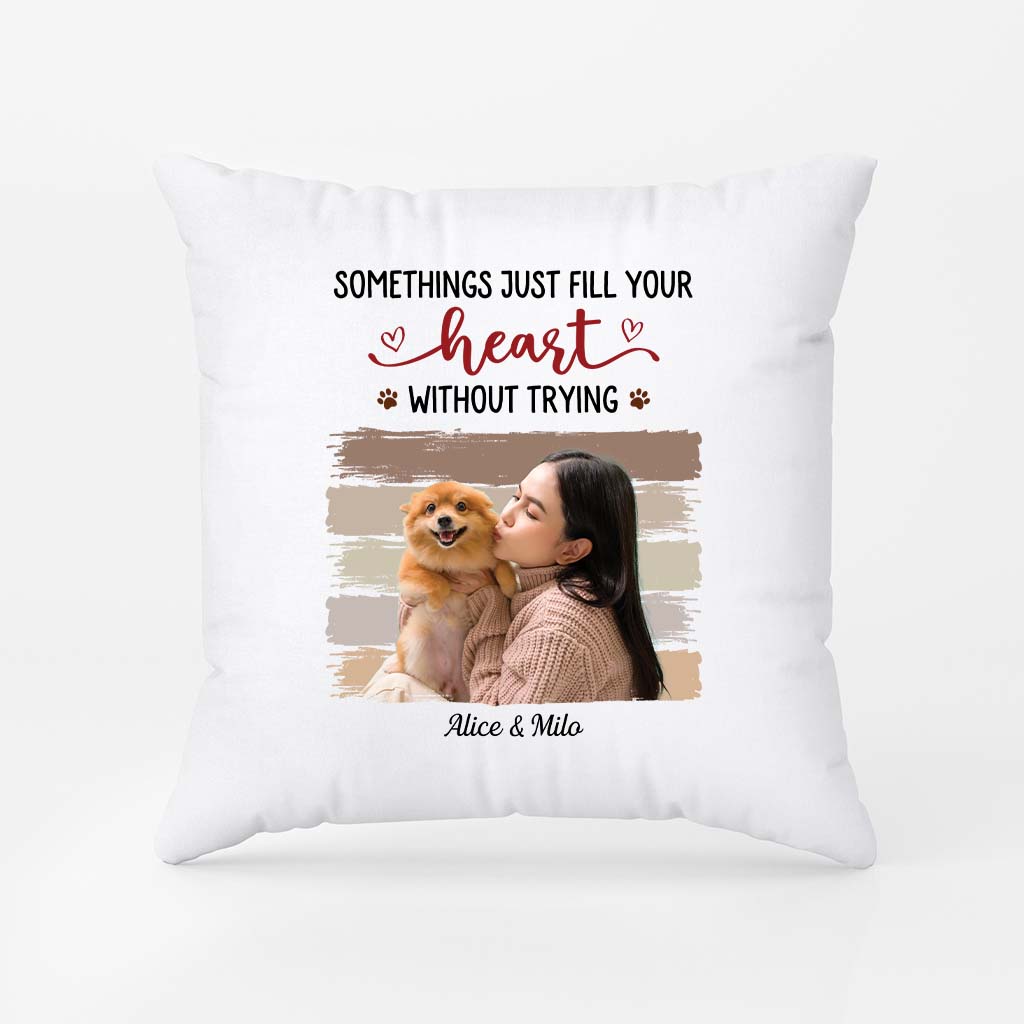 Personalised Somethings Just Fill Your Heart Pillow For Dog Lover