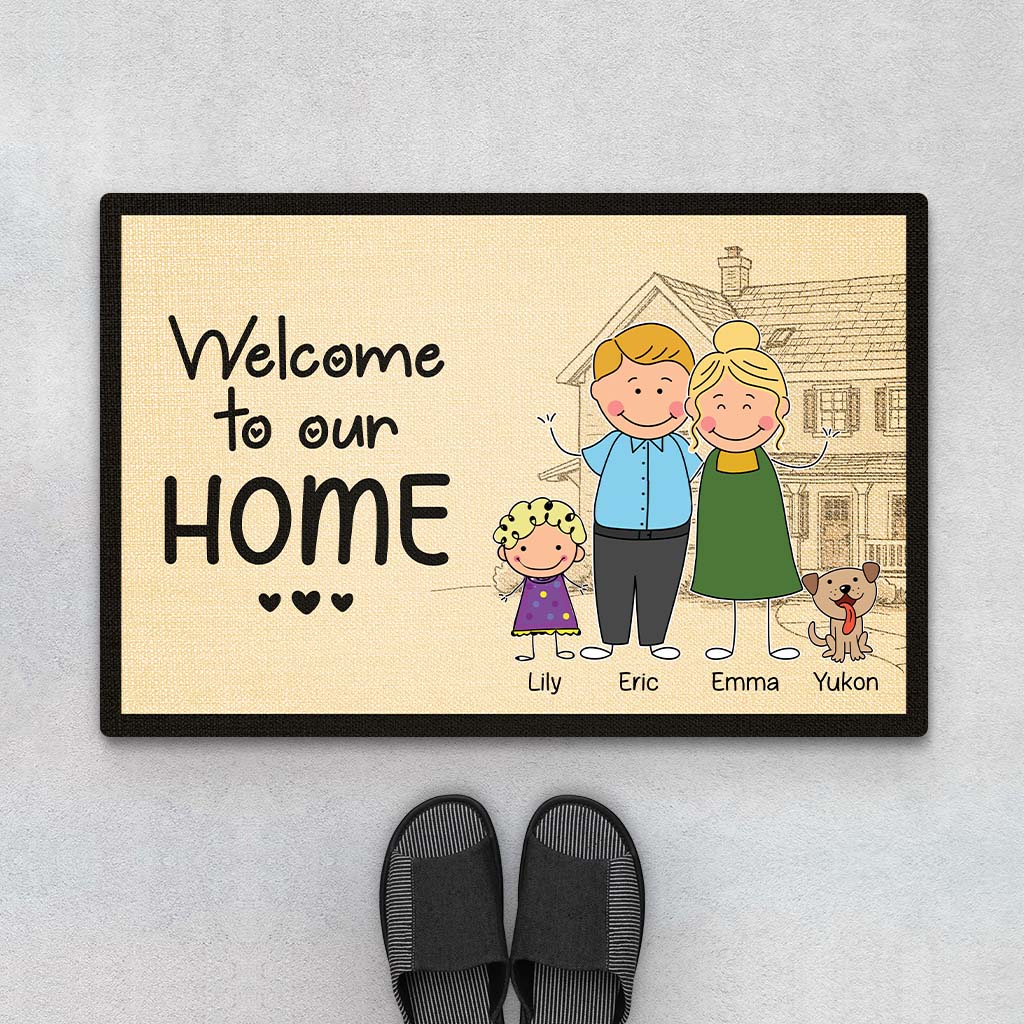 Personalised Welcome To Our Home Fanily Doormat