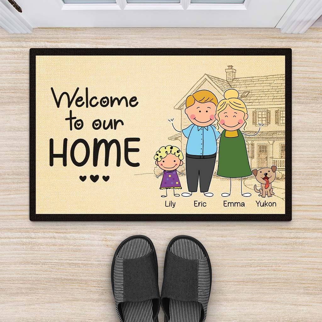 Personalised Welcome To Our Home Fanily Doormat