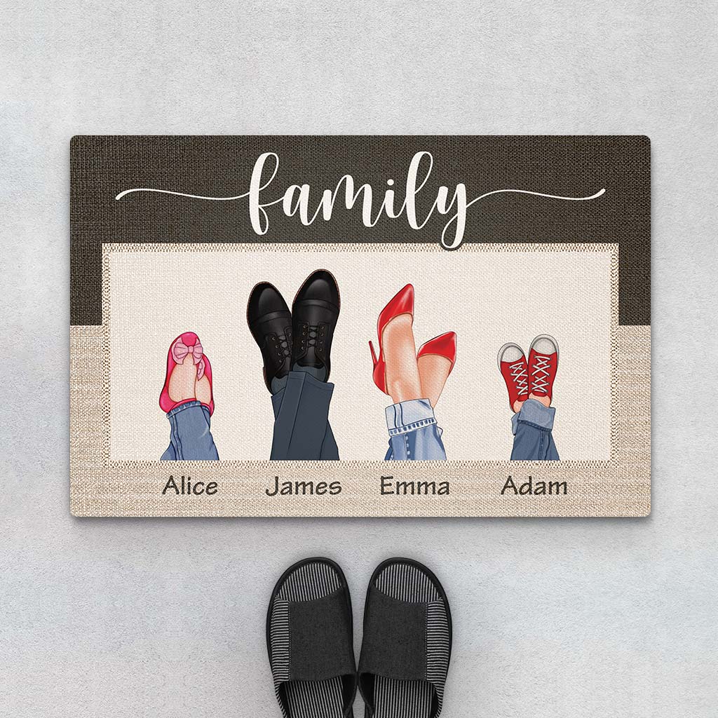 Personalised Family Members’s Feet In Fashionable Shoes Doormat