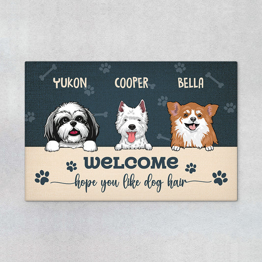 2898DUS1 warning area patrolled by doormat personalised gifts for dog owners