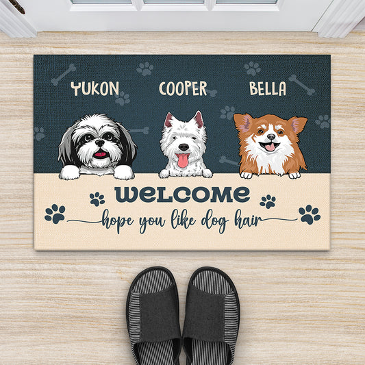 2898DUS2 warning area patrolled by doormat personalised gifts for dog owners