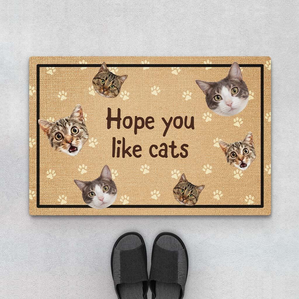 Personalised Hope You Like Cats Doormat For Cat Owners