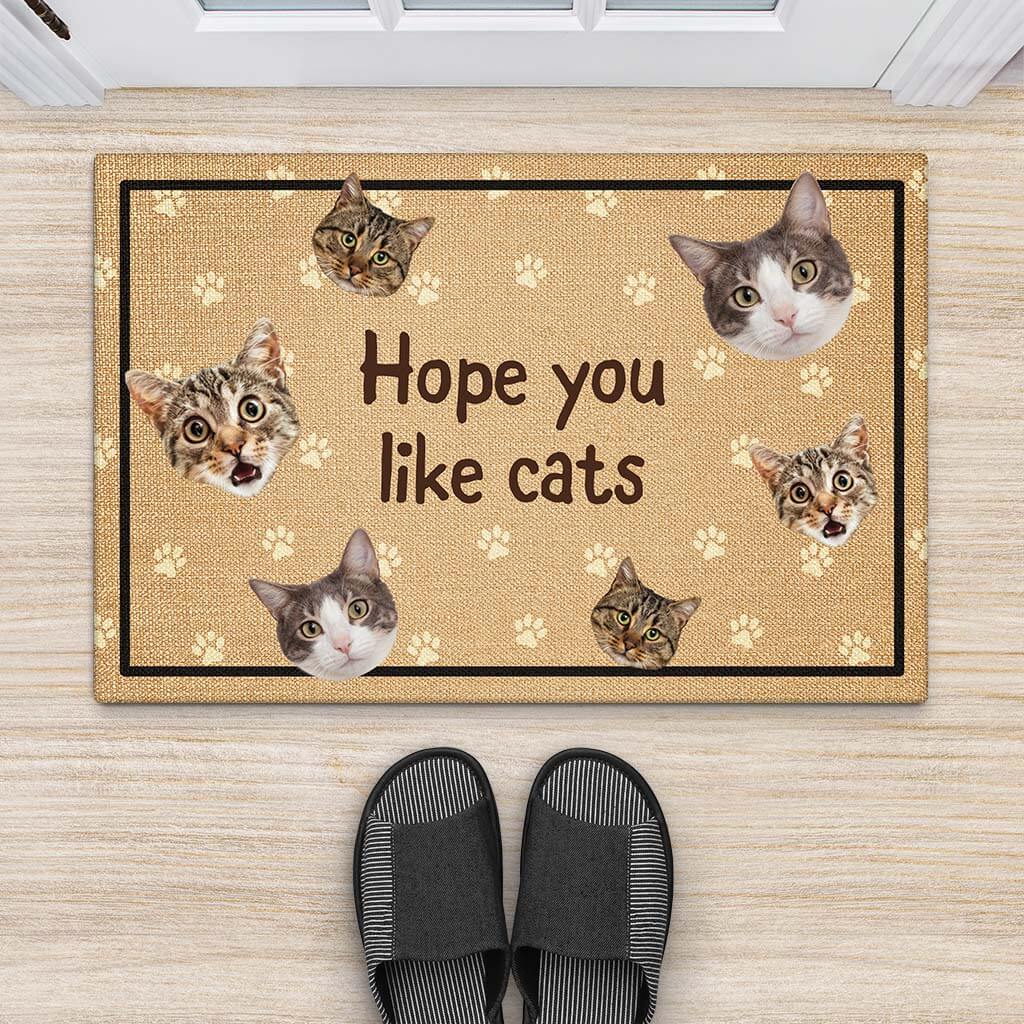 Personalised Hope You Like Cats Doormat For Cat Owners