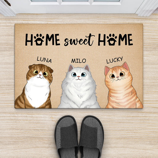 2916DUK2 home sweet home doorma  personalised gift ideas for cat lovers