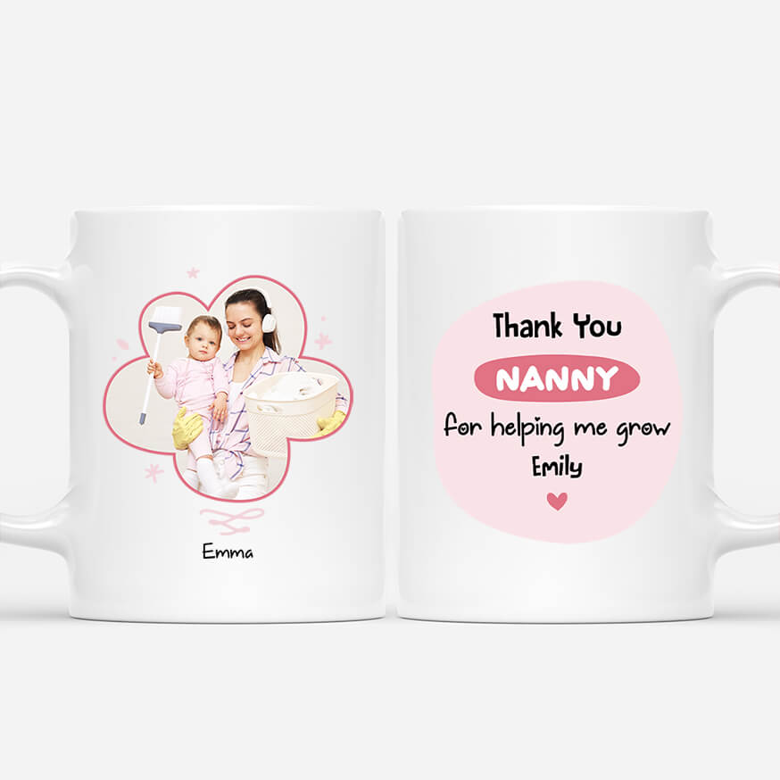 2925MUK1 thank you nanny for helping us grow mug  personalised gifts for nanny