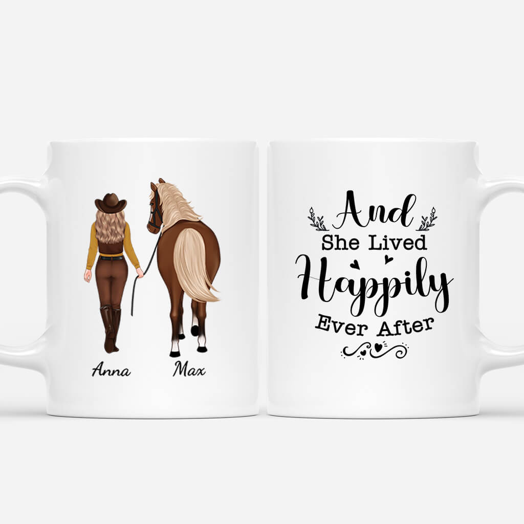 Personalised And She Lived Happily Ever After Mug For Horse Lovers