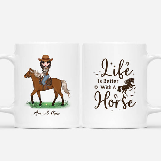 2935MUK1 life is better with a horse mug  personalised gift for horse lovers