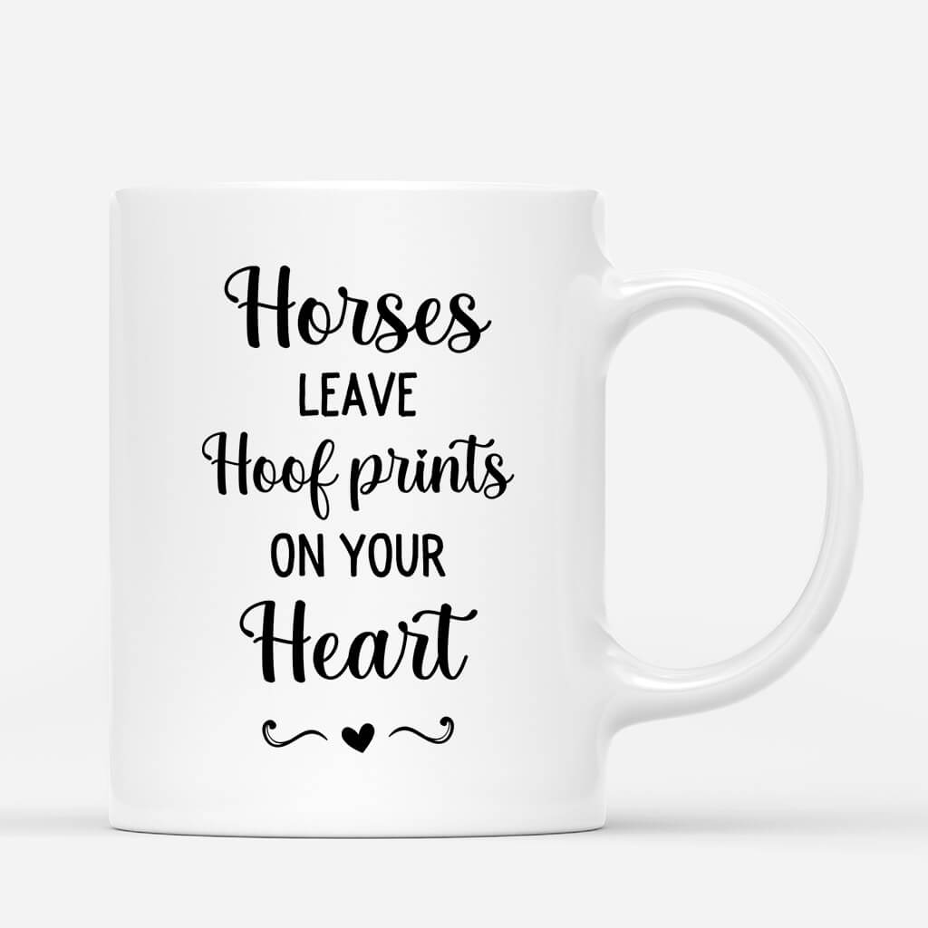 Personalised Horses Leave Hoof Prints On Your Heart Mug For Her