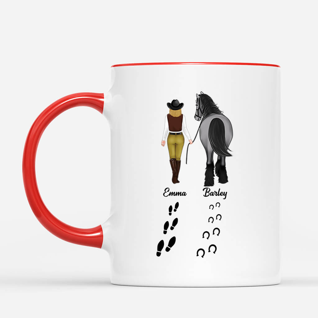 Personalised Horses Leave Hoof Prints On Your Heart Mug For Her